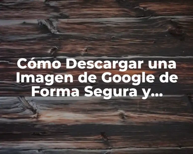 Cómo Descargar una Imagen de Google de Forma Segura y Gratuita