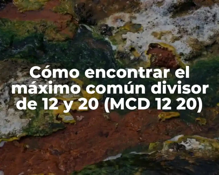 Cómo encontrar el máximo común divisor de 12 y 20 (MCD 12 20)