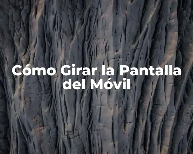 Cómo Girar la Pantalla del Móvil