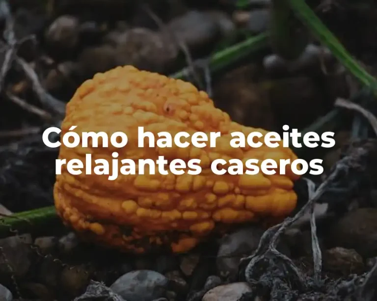 Cómo hacer aceites relajantes caseros