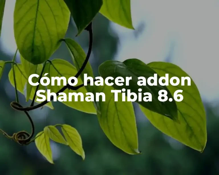 Cómo hacer addon Shaman Tibia 8.6
