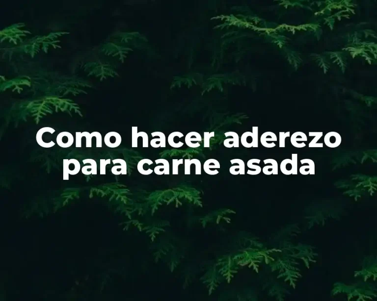 Como hacer aderezo para carne asada