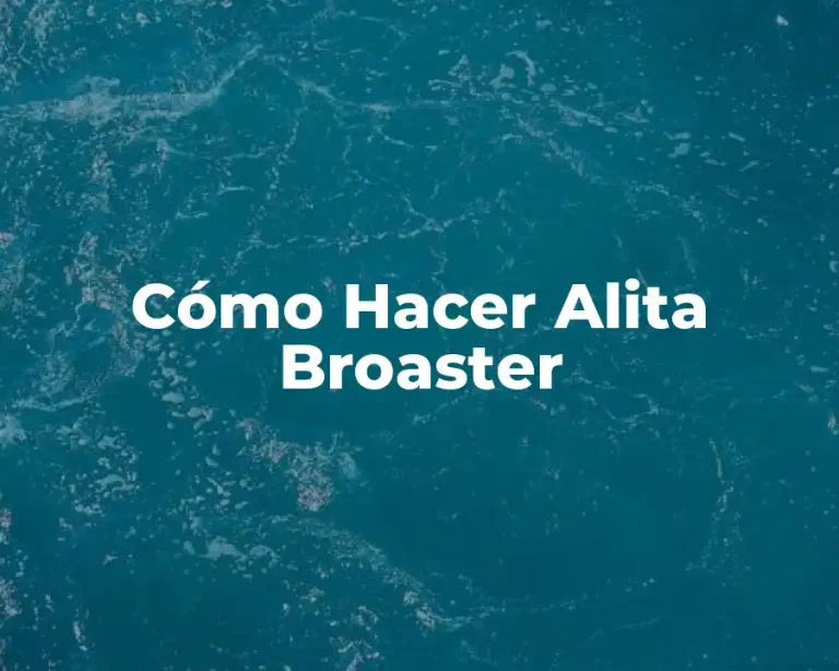 Cómo Hacer Alita Broaster