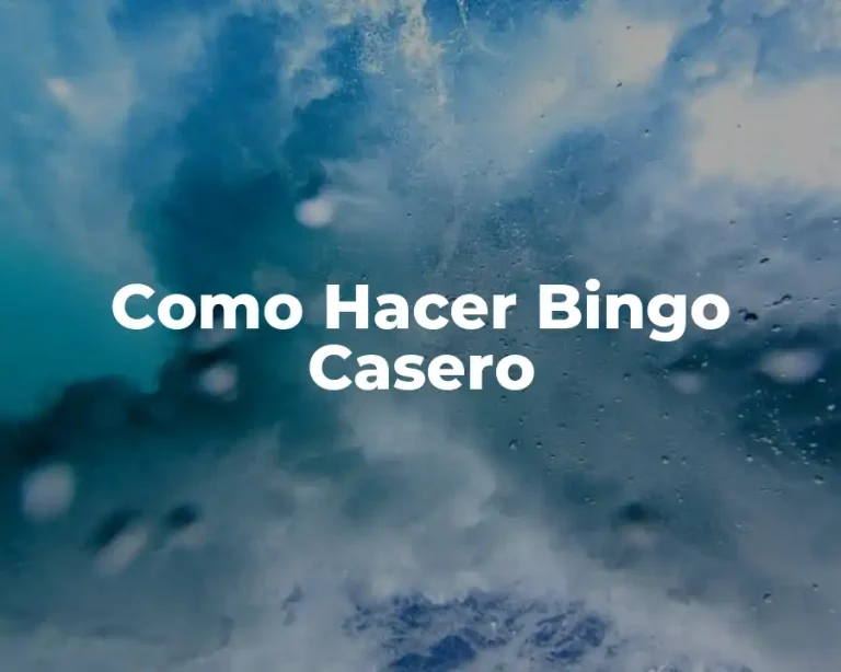 Como Hacer Bingo Casero