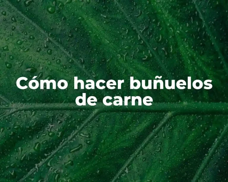 Cómo hacer buñuelos de carne