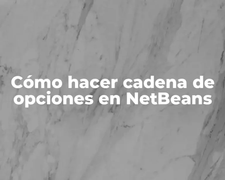 Cómo hacer cadena de opciones en NetBeans