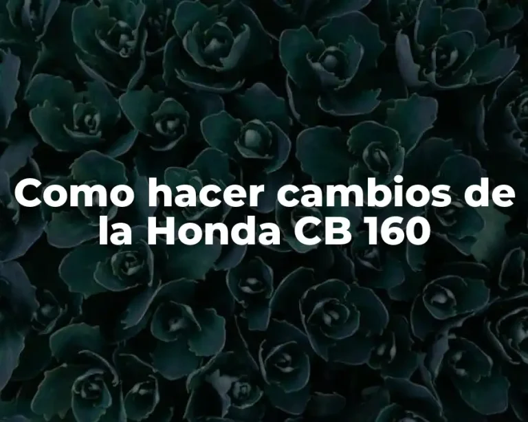 Como hacer cambios de la Honda CB 160