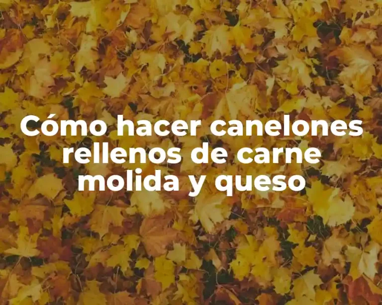 Cómo hacer canelones rellenos de carne molida y queso