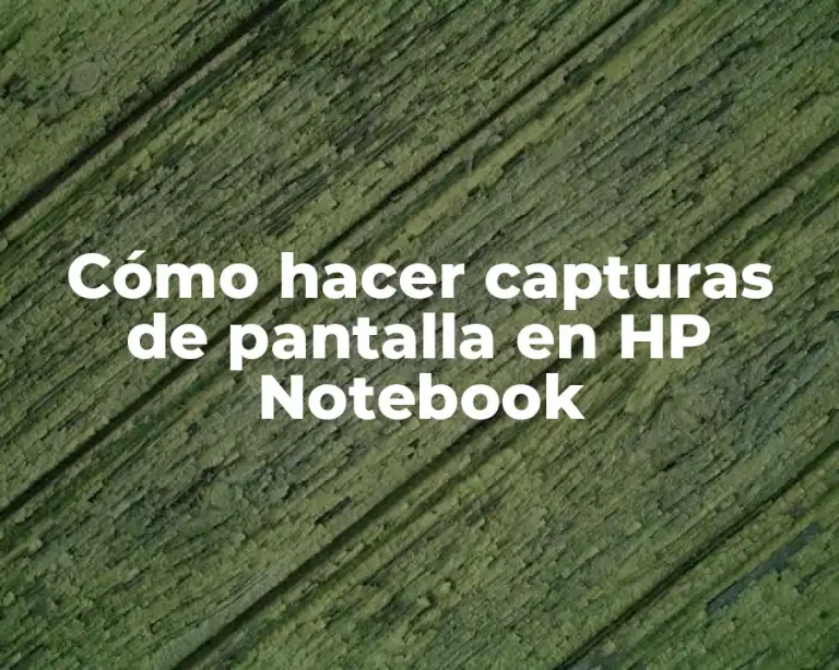 Cómo hacer capturas de pantalla en HP Notebook