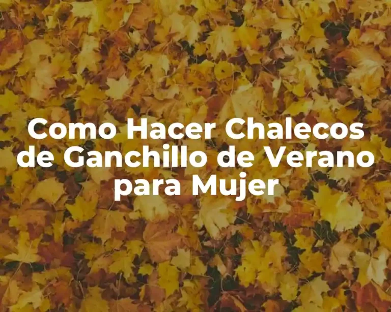 Como Hacer Chalecos de Ganchillo de Verano para Mujer