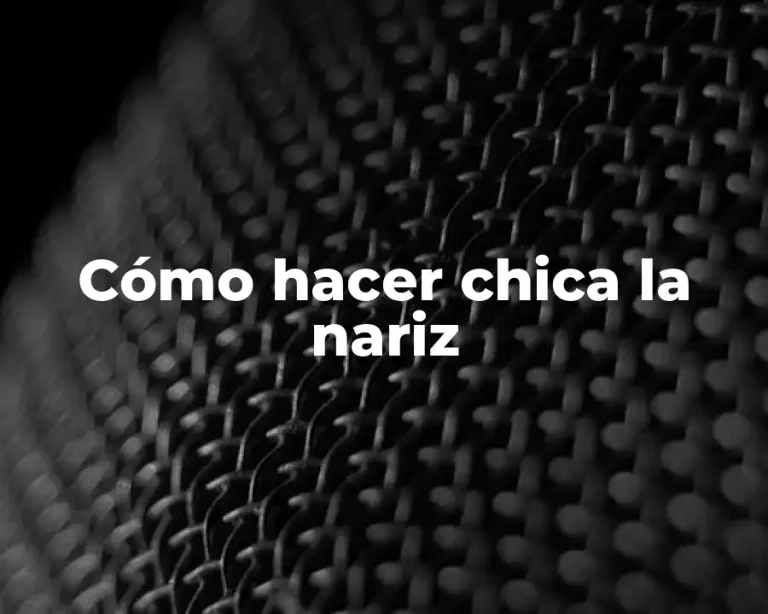 Cómo hacer chica la nariz