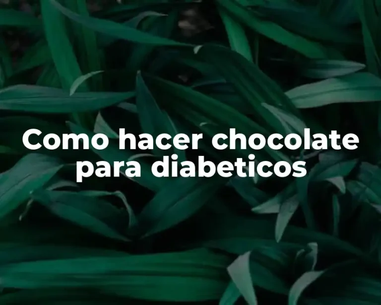 Como hacer chocolate para diabeticos