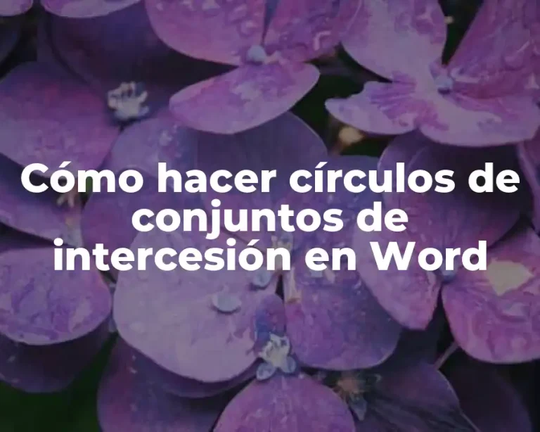 Cómo hacer círculos de conjuntos de intercesión en Word