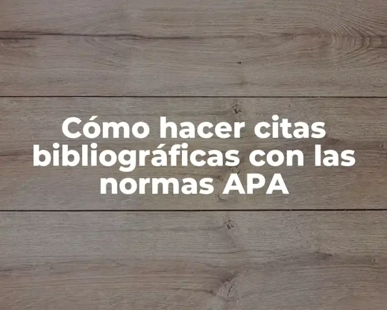 Cómo hacer citas bibliográficas con las normas APA