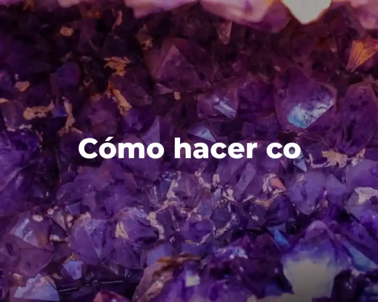 Cómo hacer co