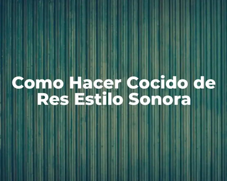 Como Hacer Cocido de Res Estilo Sonora