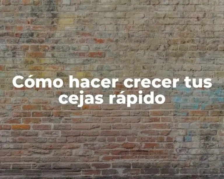 Cómo hacer crecer tus cejas rápido