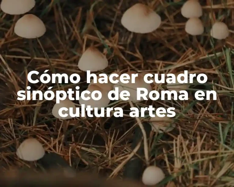 Cómo hacer cuadro sinóptico de Roma en cultura artes