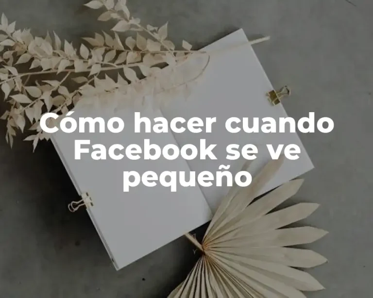 Cómo hacer cuando Facebook se ve pequeño