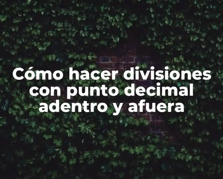Cómo hacer divisiones con punto decimal adentro y afuera