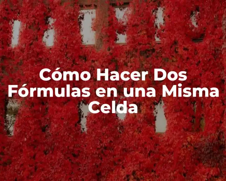 Cómo Hacer Dos Fórmulas en una Misma Celda