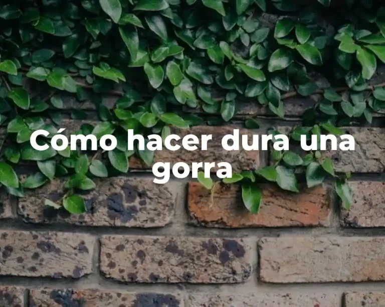 Cómo hacer dura una gorra