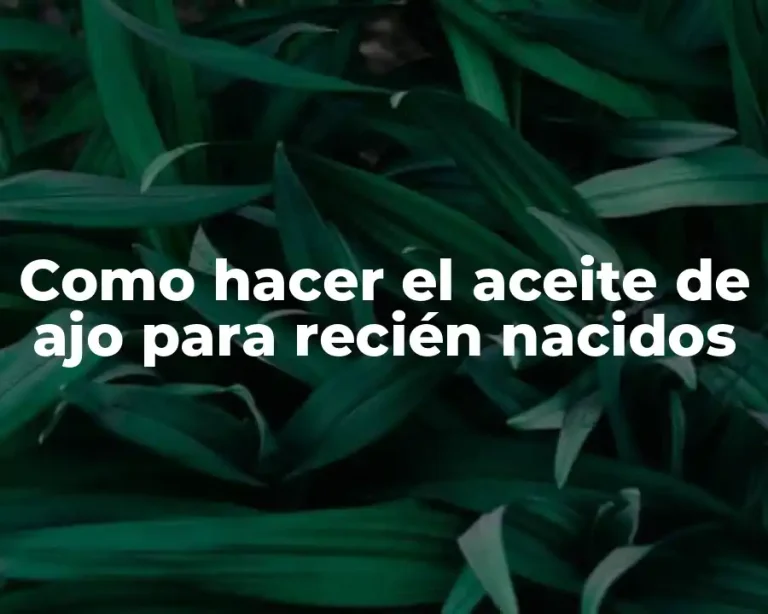 Como hacer el aceite de ajo para recién nacidos