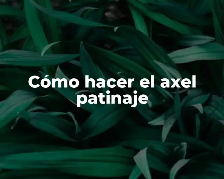 Cómo hacer el axel patinaje