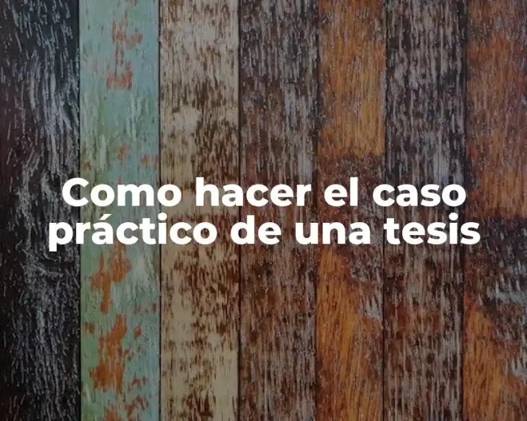 Como hacer el caso práctico de una tesis