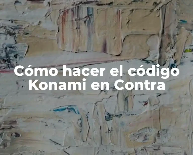 Cómo hacer el código Konami en Contra