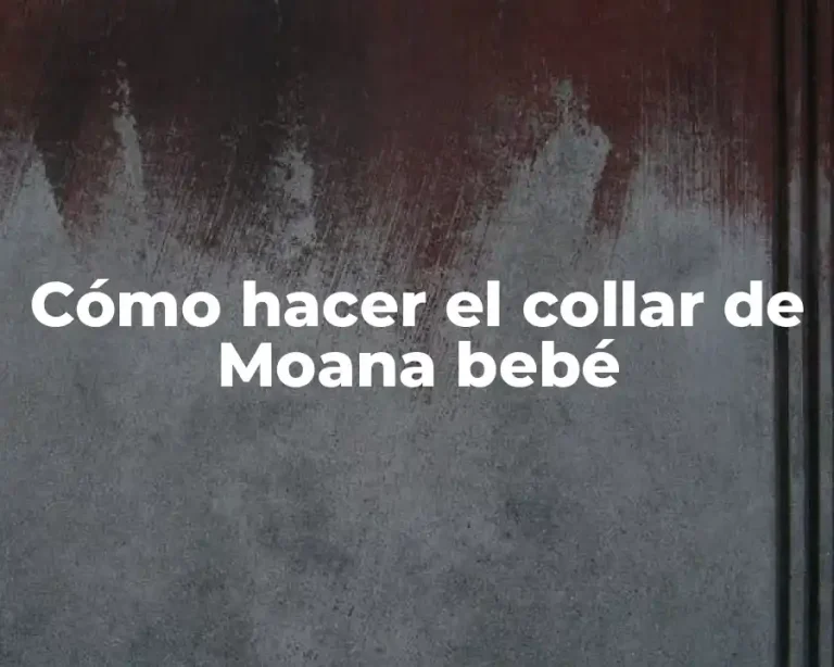 Cómo hacer el collar de Moana bebé