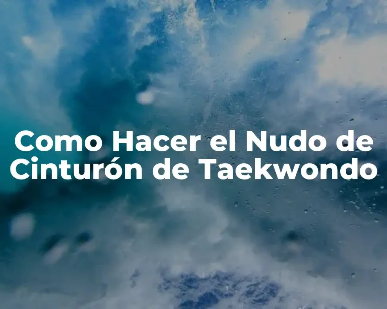 Como Hacer el Nudo de Cinturón de Taekwondo