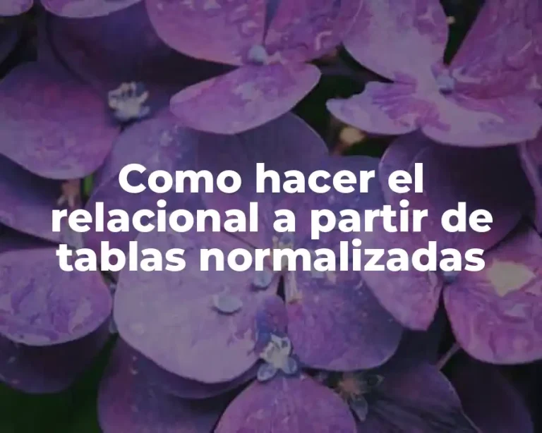 Como hacer el relacional a partir de tablas normalizadas