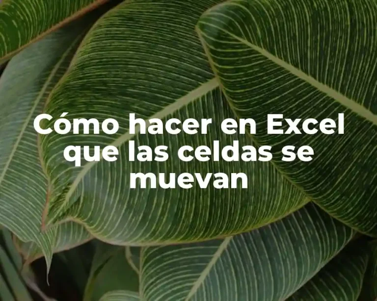 Cómo hacer en Excel que las celdas se muevan