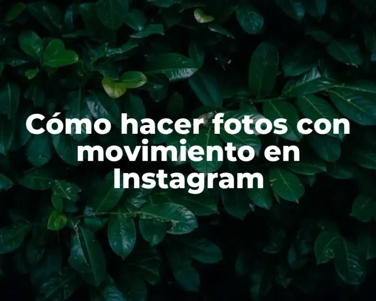 Cómo hacer fotos con movimiento en Instagram