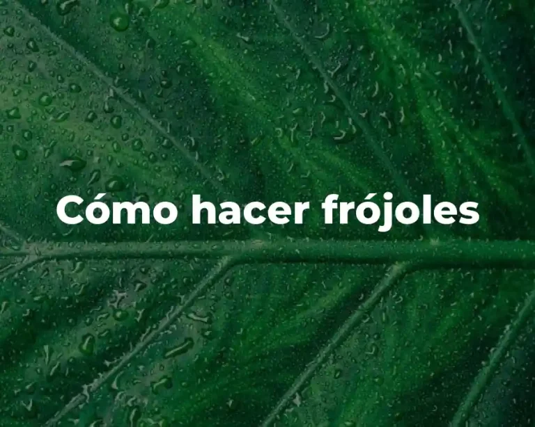 Cómo hacer frójoles