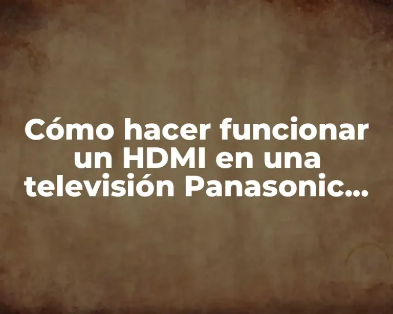 Cómo hacer funcionar un HDMI en una televisión Panasonic Viera
