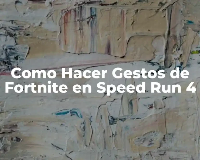 Como Hacer Gestos de Fortnite en Speed Run 4