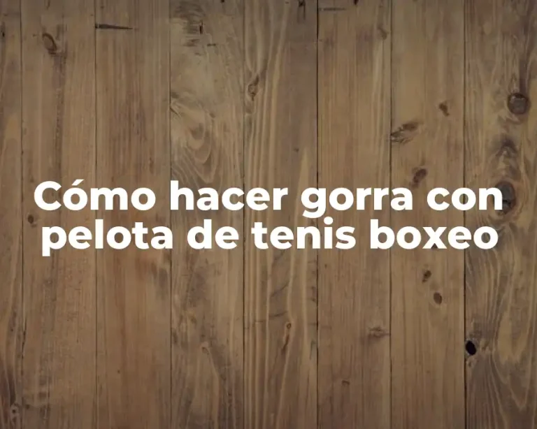 Cómo hacer gorra con pelota de tenis boxeo