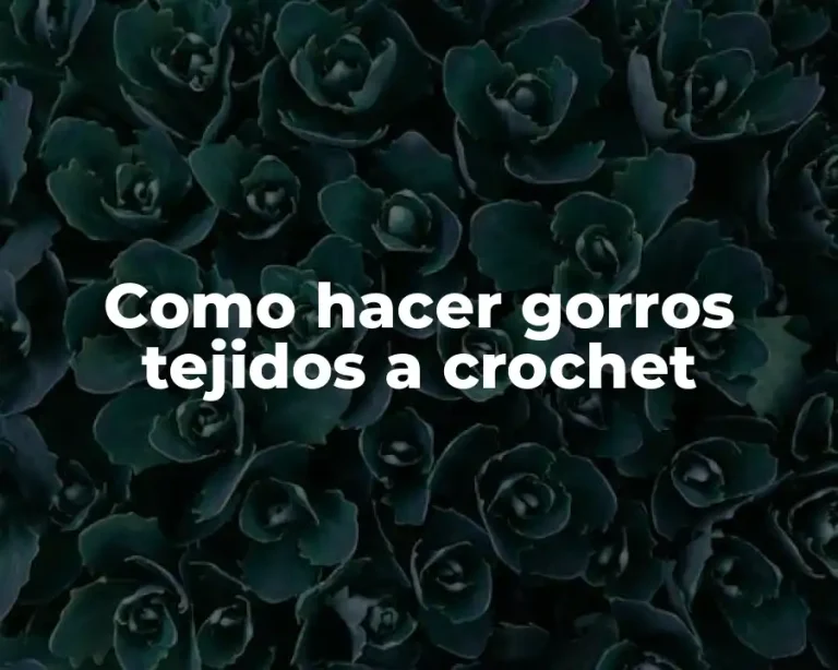 Como hacer gorros tejidos a crochet