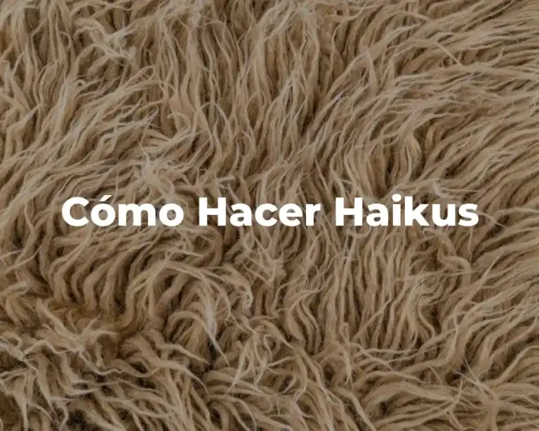 Cómo Hacer Haikus