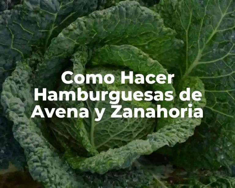 Como Hacer Hamburguesas de Avena y Zanahoria
