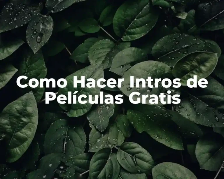 Como Hacer Intros de Películas Gratis