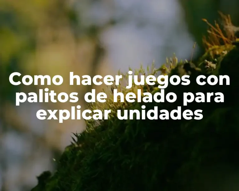 Como hacer juegos con palitos de helado para explicar unidades
