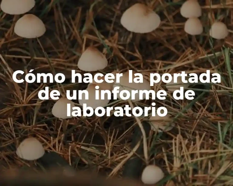 Cómo hacer la portada de un informe de laboratorio