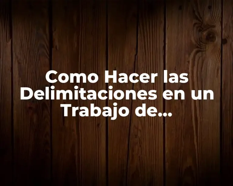 Como Hacer las Delimitaciones en un Trabajo de Investigación
