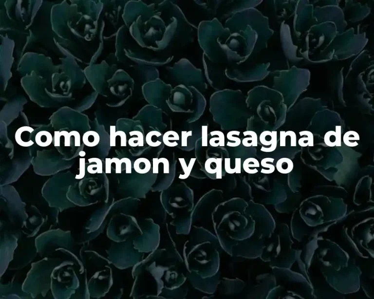 Como hacer lasagna de jamon y queso