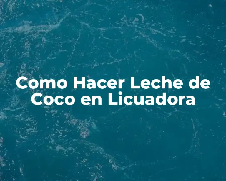 Como Hacer Leche de Coco en Licuadora