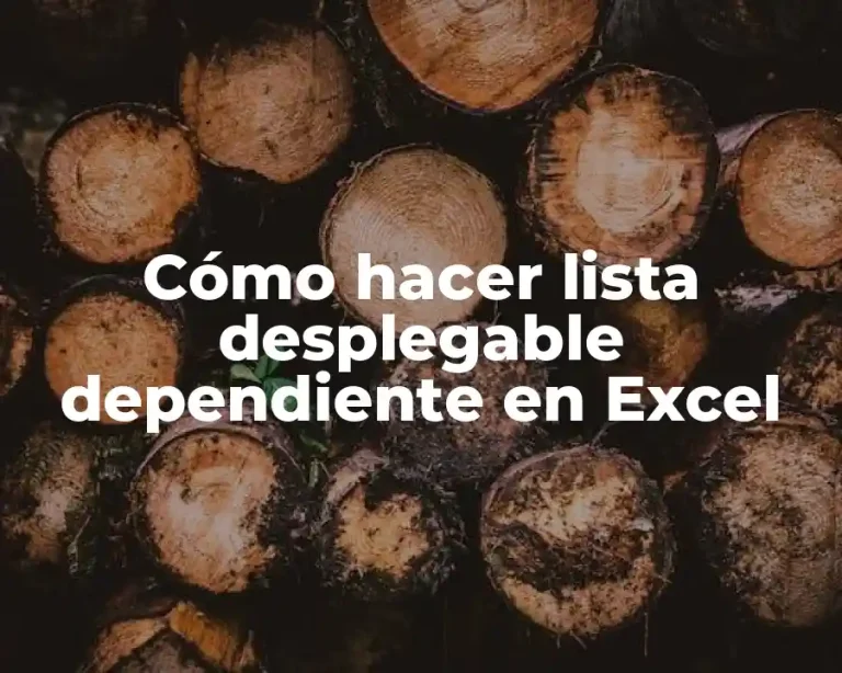Cómo hacer lista desplegable dependiente en Excel