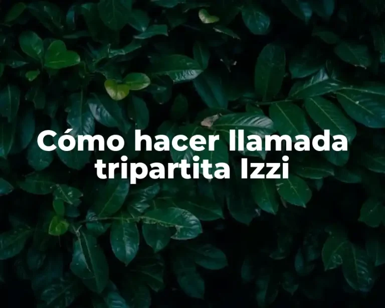 Cómo hacer llamada tripartita Izzi